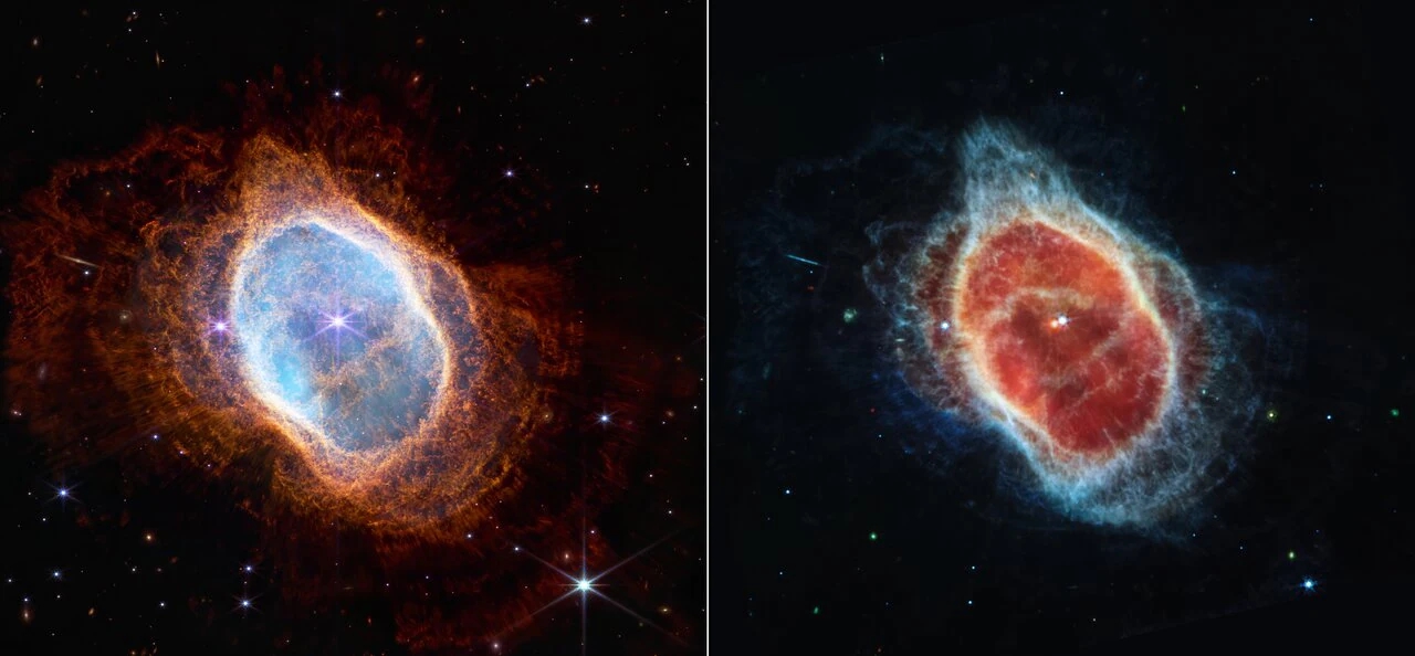 NGC 3132- Il JWST ha messo in luce per la prima volta la presenza di una seconda stella all'interno della nebulosa.